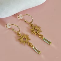 Image 2 of Sunburst and Aquamarine Glass Drops