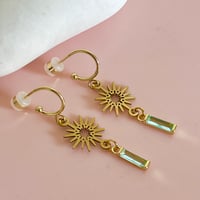 Image 5 of Sunburst and Aquamarine Glass Drops