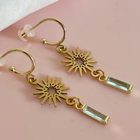 Image 1 of Sunburst and Aquamarine Glass Drops