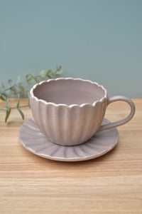 Image 1 of Dusty Pink Tea Cup and Saucer