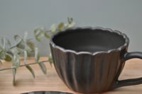 Image 4 of Charcoal Grey Tea Cup and Saucer