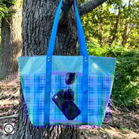Image 1 of Classic Tote - Beachy Blue Gingham