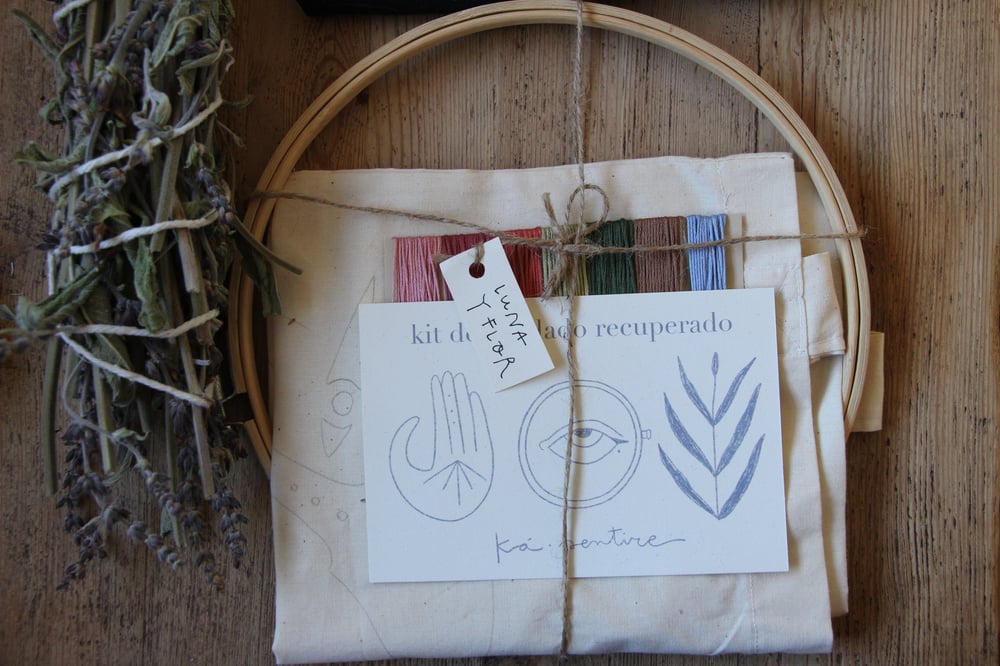 Image of kit de bordado recuperado - curso - bolsa de tela ilustrada