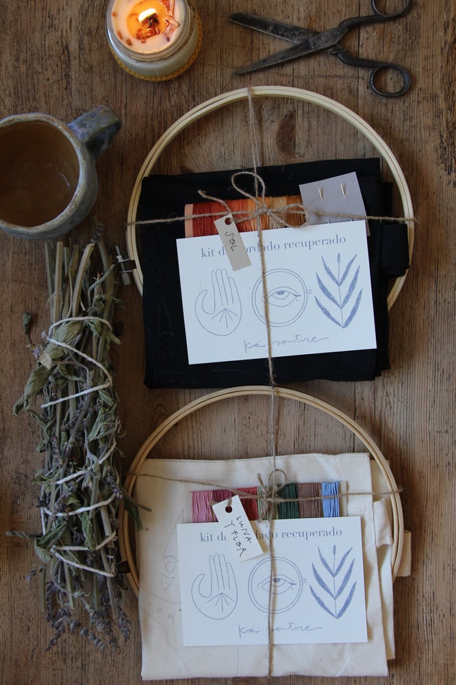 Image of kit de bordado recuperado - curso - bolsa de tela ilustrada