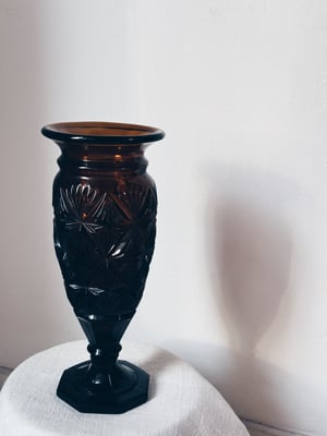 Den rav farvet _Svensk vintage vase fra Elme glasbruk