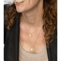 Image 3 of Bowie 'Flash' Petite Necklace Silver/Gold