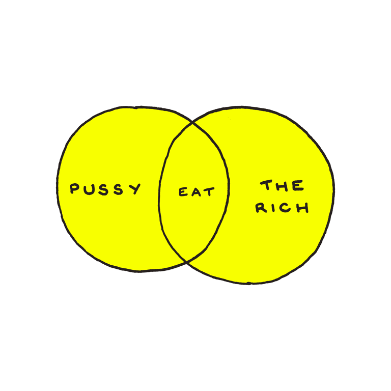 "Eat Pussy and The Rich" Fluorescent Vinyl Sticker Image 3