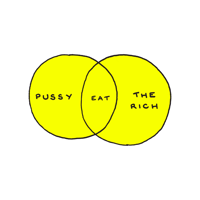 Image 3 of "Eat Pussy and The Rich" Fluorescent Vinyl Sticker 
