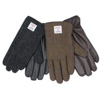 Image 3 of Harris Tweed Leather Gloves 