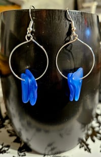 Image 2 of cobalt blue hoop earrings