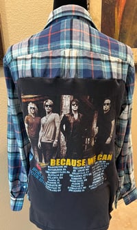 Vintage Blue/White/Black/Red Flannel Shirt Bon Jovi