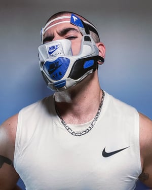 Image of AIR MASK  - 90 - BLUE WHITE BLACK