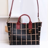 Image 1 of Grid cherry Two-way Tote medium