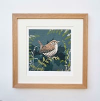 Image 1 of HAND DRAWN NAVY WREN  SIGNED ART PRINT