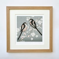 Image 1 of HAND DRAWN LONG TAILED TIT SIGNED ART PRINT