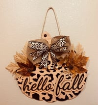 Image 1 of hello fall leopard print