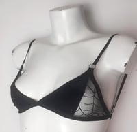 Image 2 of The BABE bra in velvet and spiderweb tulle