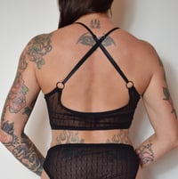 Image 3 of The BELLA multi way strap bralette in polka dot mesh