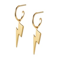 Image 4 of Bowie 'Flash' Hoop Earrings Gold/Silver