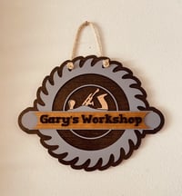 Image 1 of saw blade workshop sign