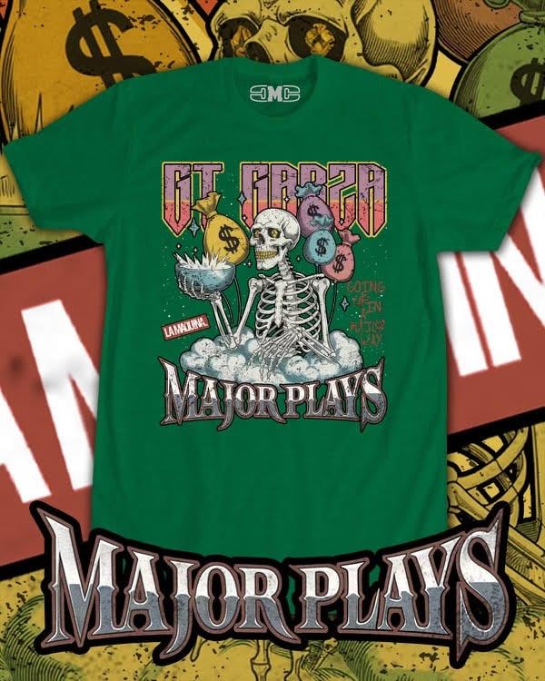 Image of GT Garza - Major Plays (Green T-Shirt)