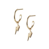 Image 2 of Bowie Mini Flash Hoop Earrings Gold/Silver