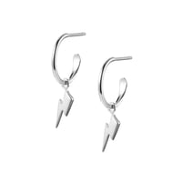 Image 3 of Bowie Mini Flash Hoop Earrings Gold/Silver