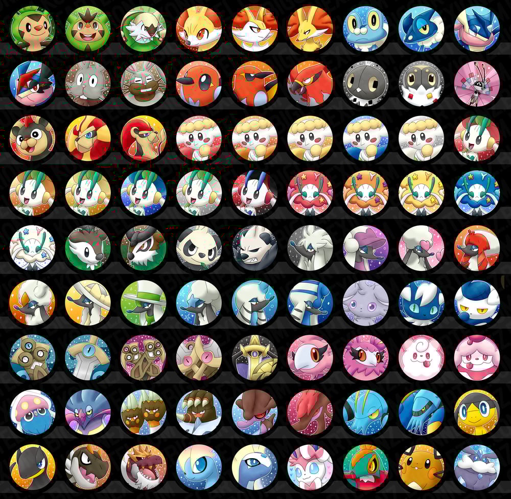 Kalos/Gen 6 Pinback Buttons