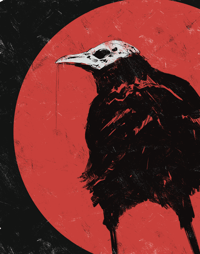 Blood Moon Crow - 11x14" Print