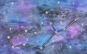 Image of Star Signs: Astrological Constellations with Watercolor & Gold Leaf- Saturday, November 16, 1-4pm