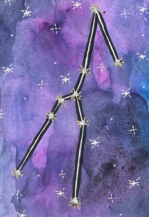 Image of Star Signs: Astrological Constellations with Watercolor & Gold Leaf- Saturday, November 16, 1-4pm