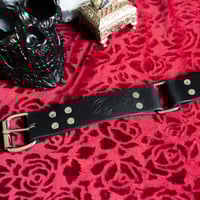 Image 4 of Hand Dyed Black Leather Hobble Belt
