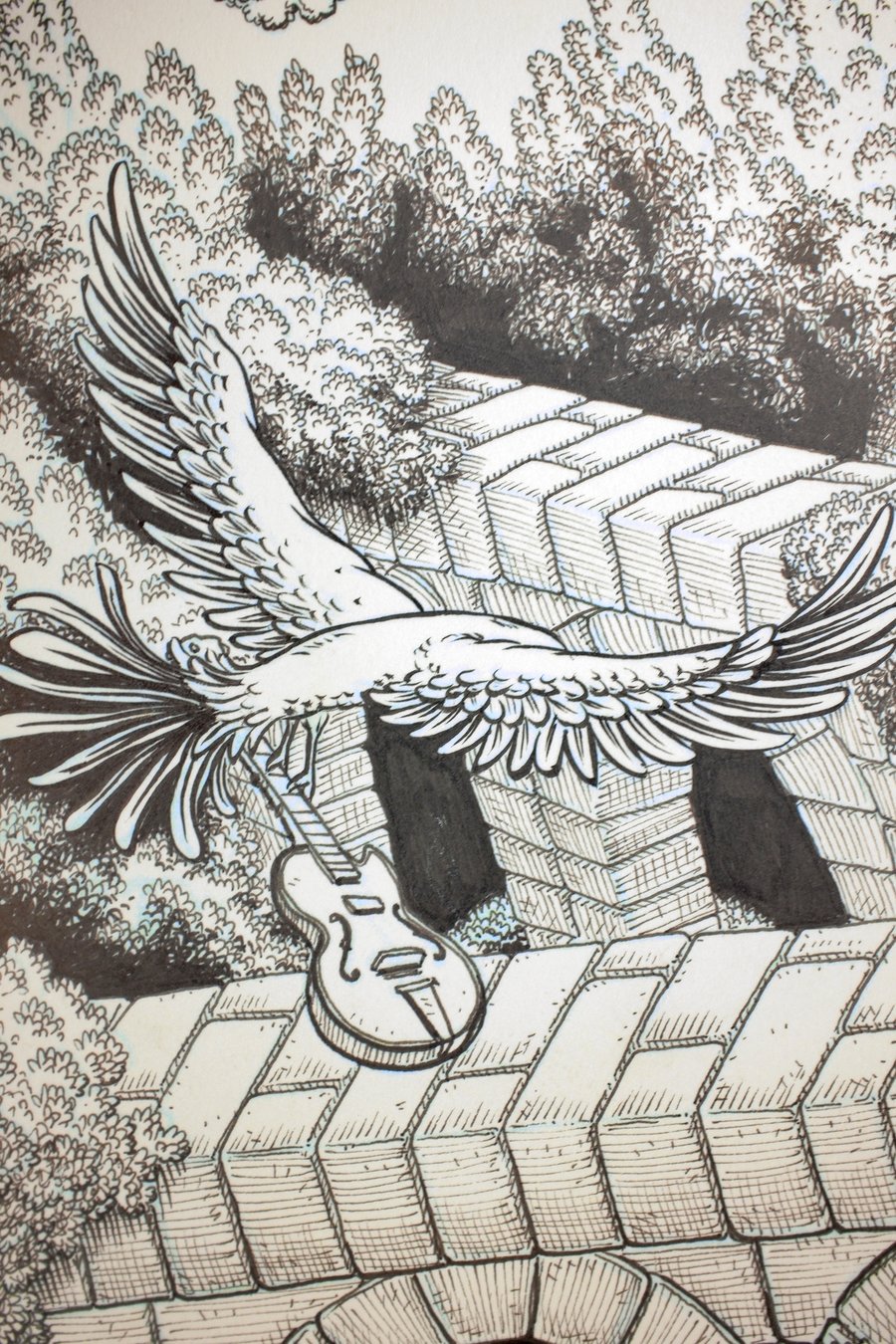 Image of Original Ink Drawing - DMB Cincy 2016