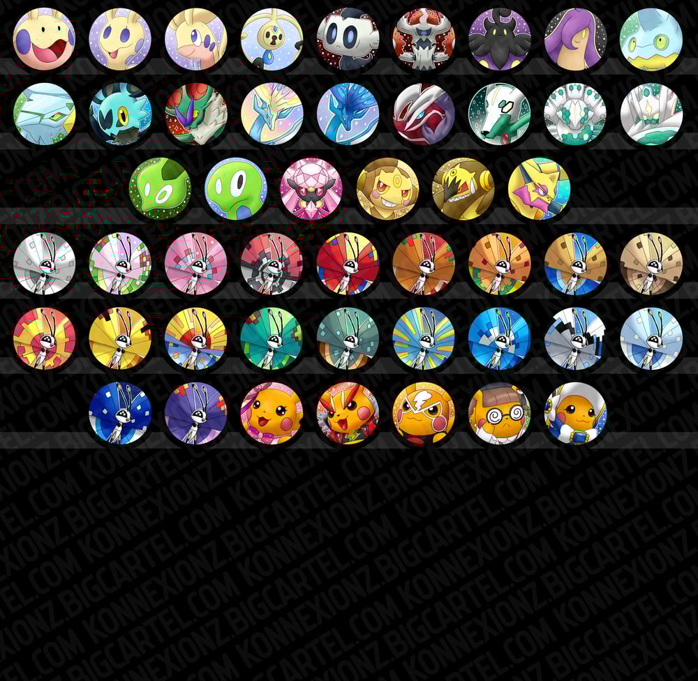 Shiny Kalos/Gen 6 Pinback Buttons