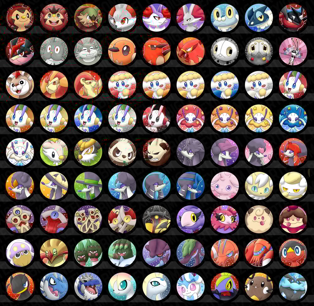 Shiny Kalos/Gen 6 Pinback Buttons