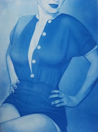 Image 1 of Red Blouse, Cyanotype, 9x 12"