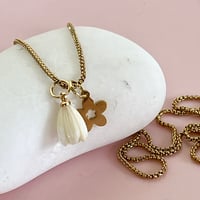 Image 1 of Shell flower and flower pendant