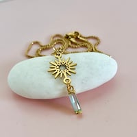 Image 2 of Starburst and Aquamarine Glass Necklace