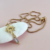 Image 3 of Starburst and Aquamarine Glass Necklace