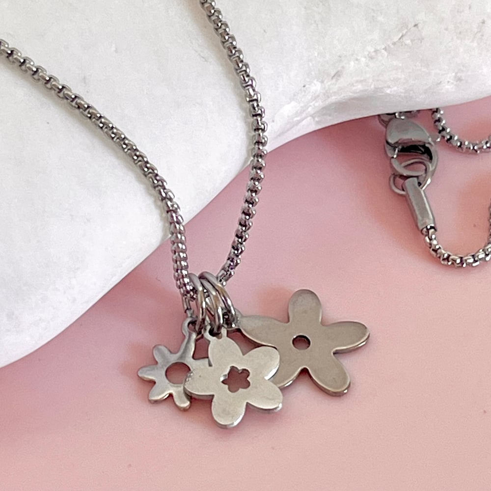 Image of Three Flower Stainless Steel Chain