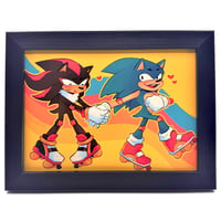 Image 1 of Rollerskating Sonic x Shadow Print