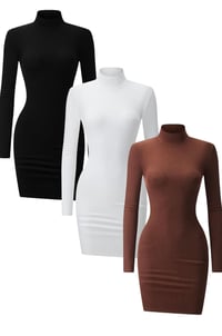 Mock Turtleneck Mini Dress
