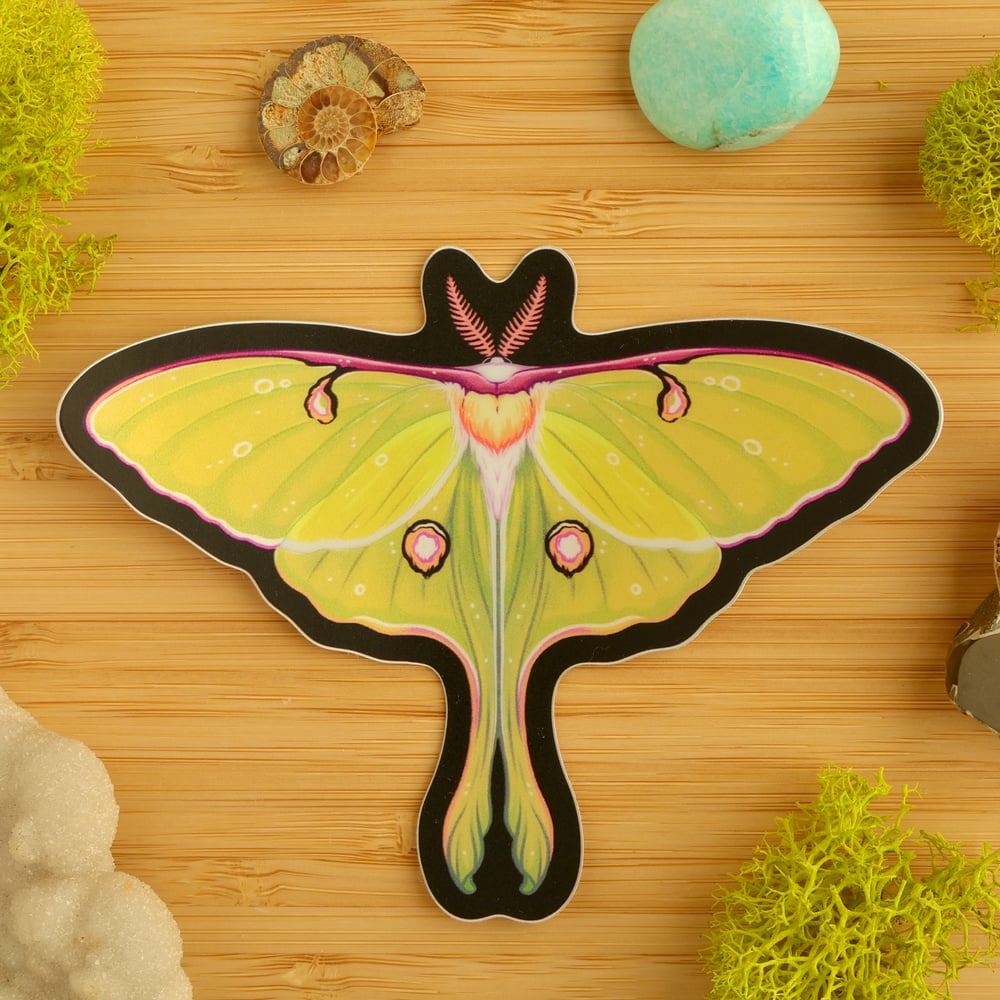 Vaporwave Luna Moth Sticker