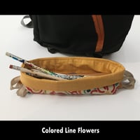 Image 1 of Pencil Pouch - Colored Line Flowers