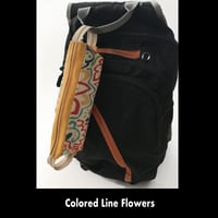 Image 2 of Pencil Pouch - Colored Line Flowers