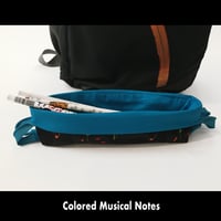 Image 1 of Pencil Pouch - Colored Musical Notes