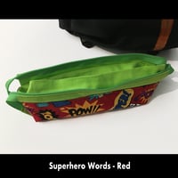Image 4 of Pencil Pouch - Superhero Words on Red