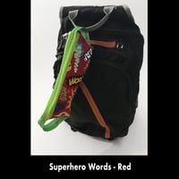 Image 2 of Pencil Pouch - Superhero Words on Red