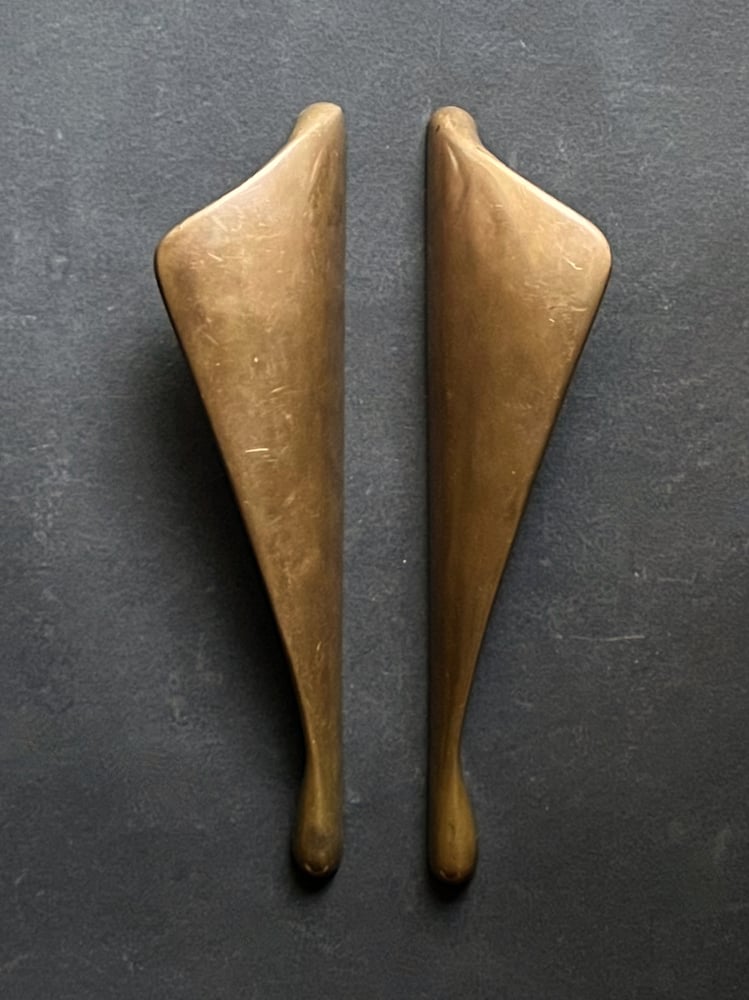 Image of Pair of Long Bronze Door Handles, 20th Century (Reserved)