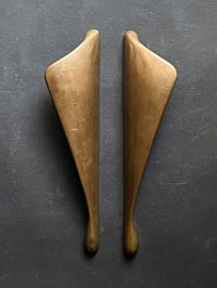 Image 1 of Pair of Long Bronze Door Handles, 20th Century